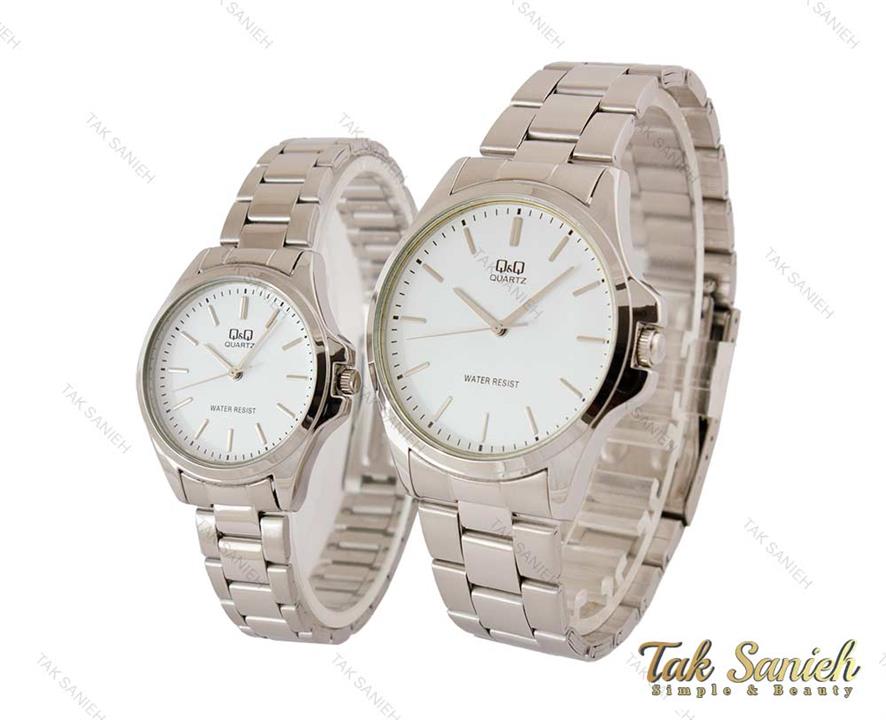 ساعت کیو اند کیو ست نقره ای سفید Q&Q-4141-S